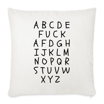 ABC MIT FUCK, WORTWITZ, FCK AFD, FCK NZS, NO NZS - Sofakissenbezug 45 x 45 cm - Naturweiß  - Vorne