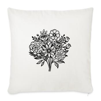 Blumenstrauß - Sofakissenbezug 45 x 45 cm - Naturweiß  - Vorne