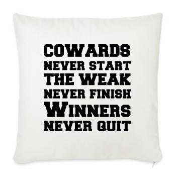 Cowards Winners - Sofakissenbezug 45 x 45 cm - Naturweiß  - Vorne
