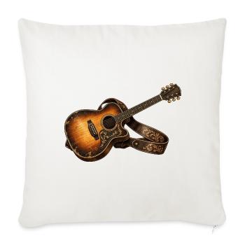 Akustikgitarre – Rustikale Vintage Musik Kunst - Sofakissenbezug 45 x 45 cm - Naturweiß  - Vorne