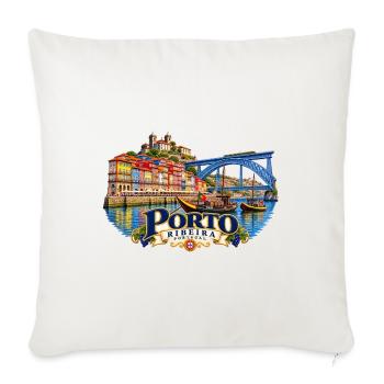 Porto Ribeira und seine Farben - Sofakissenbezug 45 x 45 cm - Naturweiß  - Vorne