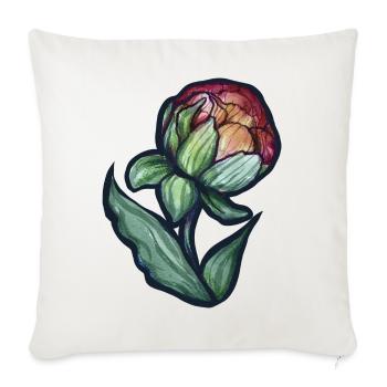 Aquarell Pfingstrosenblüte - Sofakissenbezug 45 x 45 cm - Naturweiß  - Vorne