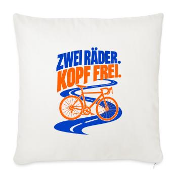 Zwei Räder. Kopf frei. – Fahrrad - Sofakissenbezug 45 x 45 cm - Naturweiß  - Vorne