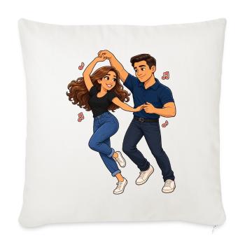 Swinging-Dance-Paar-Illustration - Sofakissenbezug 45 x 45 cm - Naturweiß  - Vorne
