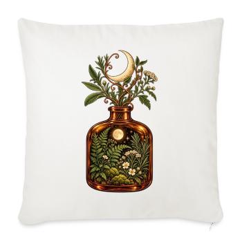 Mondbeschienener Botanischer Trankflaschen-Cottagecore - Sofakissenbezug 45 x 45 cm - Naturweiß  - Vorne
