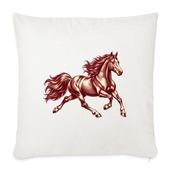 Galoppierendes Pferd Vintage-Gravur Burgund - Sofakissenbezug 45 x 45 cm - Naturweiß  - Vorne