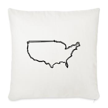 USA-Karte handgezeichnet - Sofakissenbezug 45 x 45 cm - Naturweiß  - Vorne