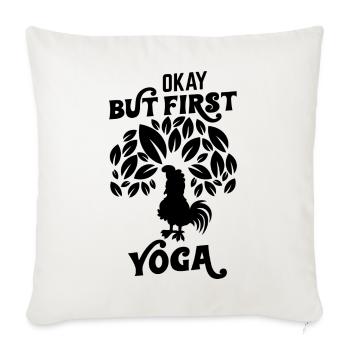 Ja, aber zuerst Yoga - Sofakissenbezug 45 x 45 cm - Naturweiß  - Vorne
