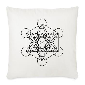 Metatron Cube T-Shirt - Sofakissenbezug 45 x 45 cm - Naturweiß  - Vorne
