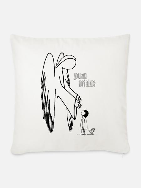 You Are Not Alone – Schutzengel Statement - Sofakissenbezug 45 x 45 cm - Naturweiß