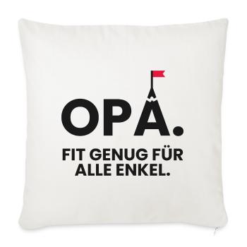 Fitter Opa am Berg für alle Enkel - Sofakissenbezug 45 x 45 cm - Naturweiß  - Vorne