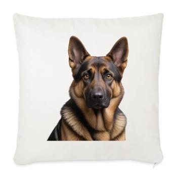 Kopfportrait Deutscher Schäferhund - Sofakissenbezug 45 x 45 cm - Naturweiß  - Vorne