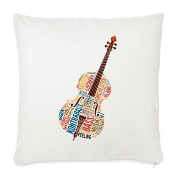 Kontrabass Wortwolke Jazz Orchester Bass Feeling - Sofakissenbezug 45 x 45 cm - Naturweiß  - Vorne