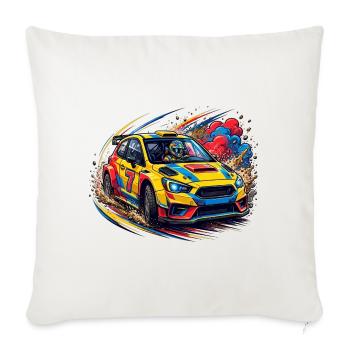 Rallye-, Sportwagen-, Rallye-Fan - Sofakissenbezug 45 x 45 cm - Naturweiß  - Vorne