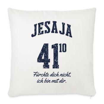 Jahreslosung 2027 Jesaja 41,10 Bibelvers Geschenk - Sofakissenbezug 45 x 45 cm - Naturweiß  - Vorne