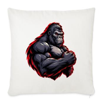Kraftvoller Gorilla mit rotem Outline - Sofakissenbezug 45 x 45 cm - Naturweiß  - Vorne