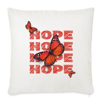 Hope Hoffnung Schmetterlinge Vintage Motiv - Sofakissenbezug 45 x 45 cm - Naturweiß  - Vorne