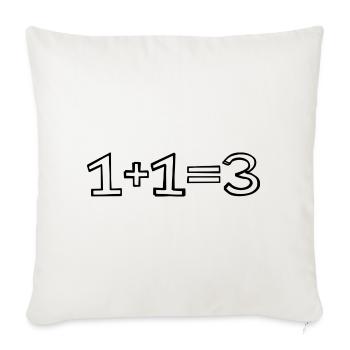 1+1=3 Rechnung handgezeichnet - Sofakissenbezug 45 x 45 cm - Naturweiß  - Vorne