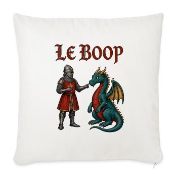 Le Boop – Ritter boopt Drachen | Mittelalter Meme - Sofakissenbezug 45 x 45 cm - Naturweiß  - Vorne