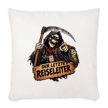 Der Letzte Reiseführer  - Sofakissenbezug 45 x 45 cm - Naturweiß  - Vorne