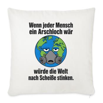 Maskierter Klimawandel - Humor - Sofakissenbezug 45 x 45 cm - Naturweiß  - Vorne