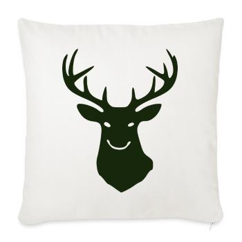 Waldhirsch Silhouette - Sofakissenbezug 45 x 45 cm - Naturweiß  - Vorne