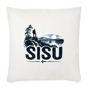 Sisu - Finland - Finnland Suomi - Sonnenuntergang - Sofakissenbezug 45 x 45 cm - Naturweiß  - Vorne