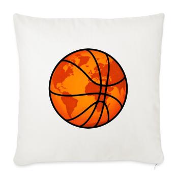Basketball Weltkugel Globus Erdkugel Sport Shirt - Sofakissenbezug 45 x 45 cm - Naturweiß  - Vorne