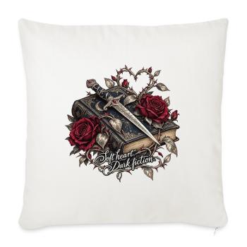 Dunkle Romanze: Herz Rose Klinge - Sofakissenbezug 45 x 45 cm - Naturweiß  - Vorne