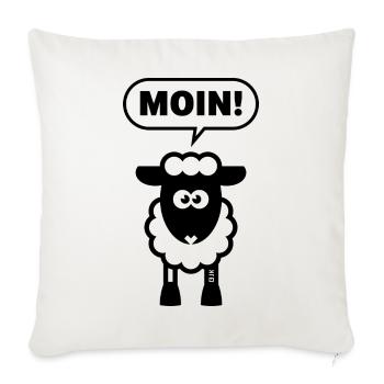 Moin! (Schaf / White / Lamm / Plattdeutsch / POS) - Sofakissenbezug 45 x 45 cm - Naturweiß  - Vorne