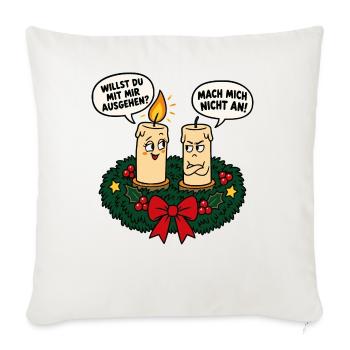 Willst du mit mir ausgehen – Winter Humor - Sofakissenbezug 45 x 45 cm - Naturweiß  - Vorne