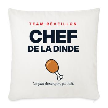 Turkey Chef – Lustiges Weihnachtsessen-T-Shirt - Sofakissenbezug 45 x 45 cm - Naturweiß  - Vorne
