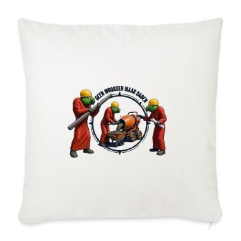 Papageien bauen - Sofakissenbezug 45 x 45 cm - Naturweiß  - Vorne