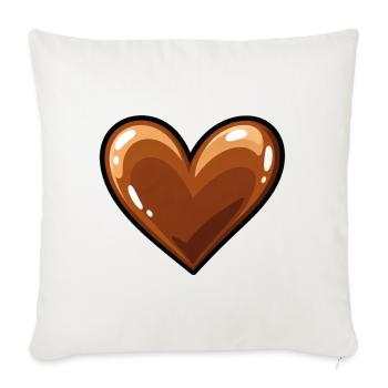 Glänzendes Herz - Sofakissenbezug 45 x 45 cm - Naturweiß  - Vorne