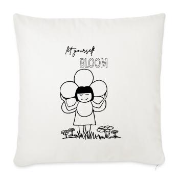 Let yourself BLOOM - Sofakissenbezug 45 x 45 cm - Naturweiß  - Vorne