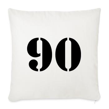 90. 90 JAHRE. 90-JÄHRIGES JUBILÄUM. 90-JÄHRIGES JUBILÄUM. - Sofakissenbezug 45 x 45 cm - Naturweiß  - Vorne