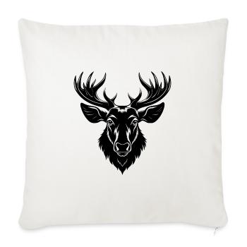 Elchbullenkopf-Reittiere - Sofakissenbezug 45 x 45 cm - Naturweiß  - Vorne