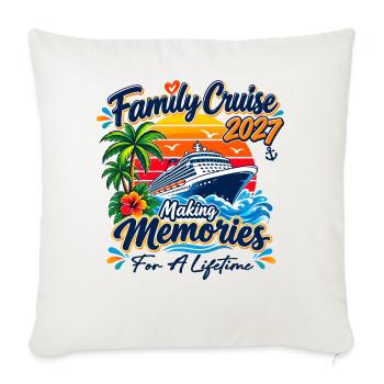 Familienkreuzfahrt 2027 Passende Familienurlaubsparty - Sofakissenbezug 45 x 45 cm - Naturweiß  - Vorne