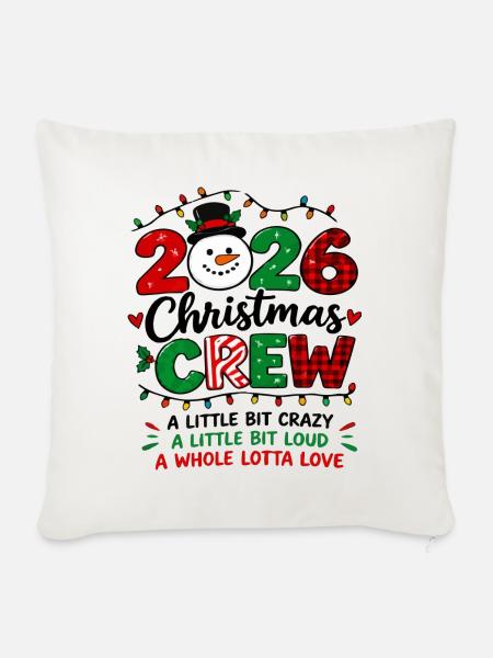 Christmas Crew 2026 Matching-Familienfeiertag - Sofakissenbezug 45 x 45 cm - Naturweiß