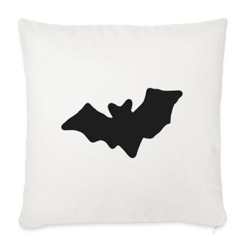 Dunkle Fledermaus, handgezeichnete Silhouette - Sofakissenbezug 45 x 45 cm - Naturweiß  - Vorne