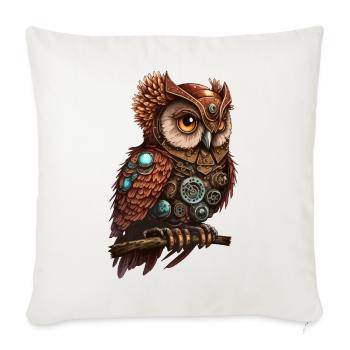 Steampunk Eule Steam Punk Eule Vogel Vintage - Sofakissenbezug 45 x 45 cm - Naturweiß  - Vorne