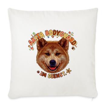 Akita Bodyguard Im Dienst - Sofakissenbezug 45 x 45 cm - Naturweiß  - Vorne