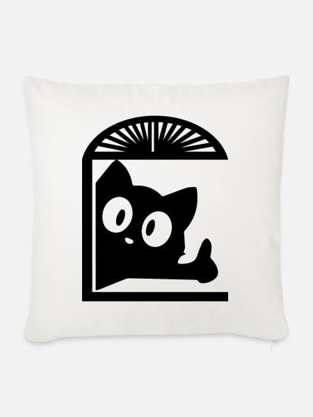 Cat cat  - Sofakissenbezug 45 x 45 cm - Naturweiß 