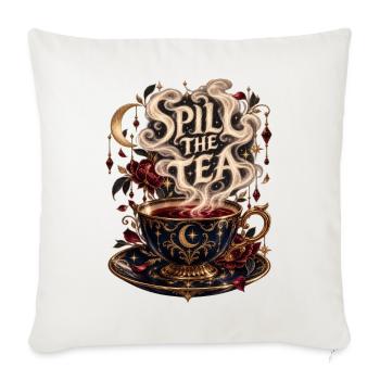 Spill the Tea – Magische Teetasse - Sofakissenbezug 45 x 45 cm - Naturweiß  - Vorne
