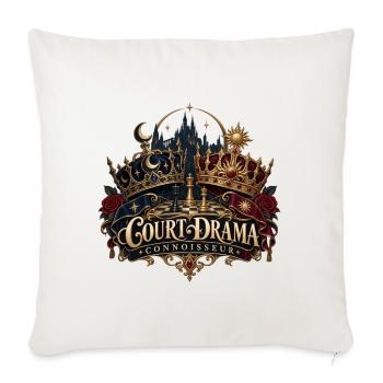 Court Drama – Fantasy Schloss und Krone - Sofakissenbezug 45 x 45 cm - Naturweiß  - Vorne