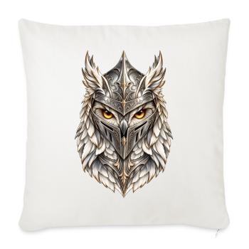 Silberhelm Kriegereule – Fantasy - Sofakissenbezug 45 x 45 cm - Naturweiß  - Vorne