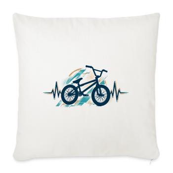BMX Herzschlag EKG: Minimalistisches Silhouette - Sofakissenbezug 45 x 45 cm - Naturweiß  - Vorne