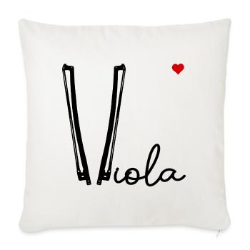 Viola-Bogen-Liebe - Sofakissenbezug 45 x 45 cm - Naturweiß  - Vorne