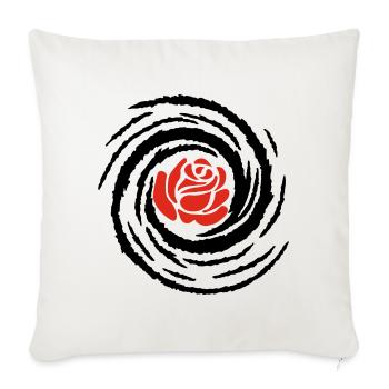 Galaktisches Pink (Schwarz) - Sofakissenbezug 45 x 45 cm - Naturweiß  - Vorne