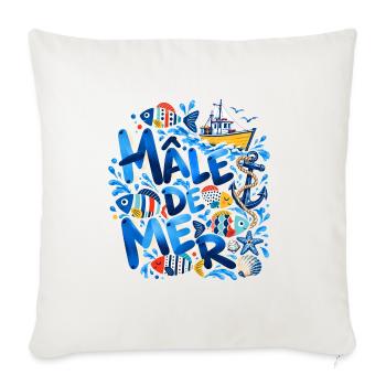 Männlicher Sea Nautical Illustrated Ocean Blue - Sofakissenbezug 45 x 45 cm - Naturweiß  - Vorne